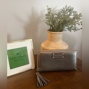 Kate Spade Silver Sparkle Long Wallet